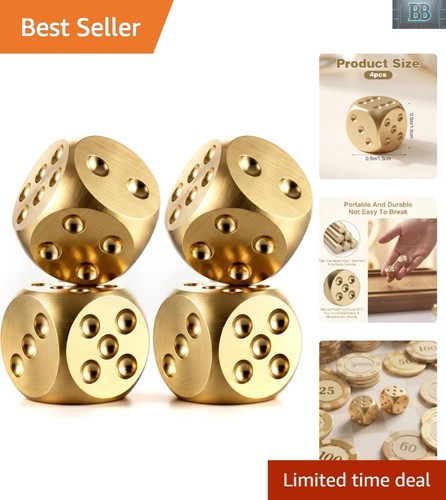 Pcs luxury gold brass dice - brass,